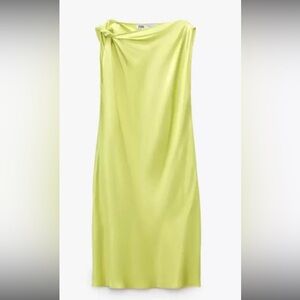 Zara Knotted Satin Sheath Mini Dress